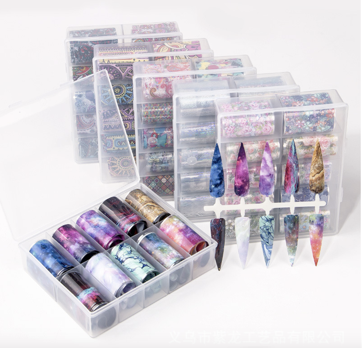 Foil Trang Trí Móng Set Vân Đá Hộp 10 Ô