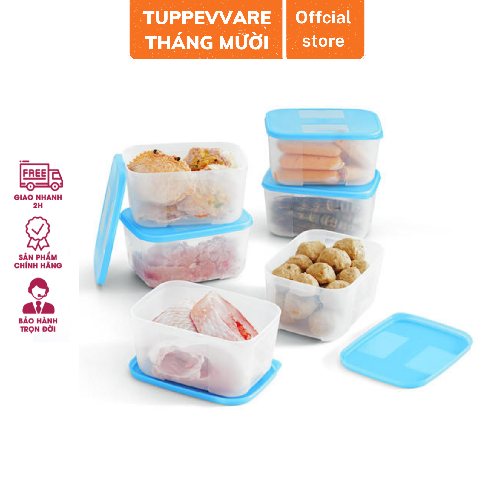 Bộ Hộp Trữ Đông Tupperware Freezermate 650ml (6 Hộp)