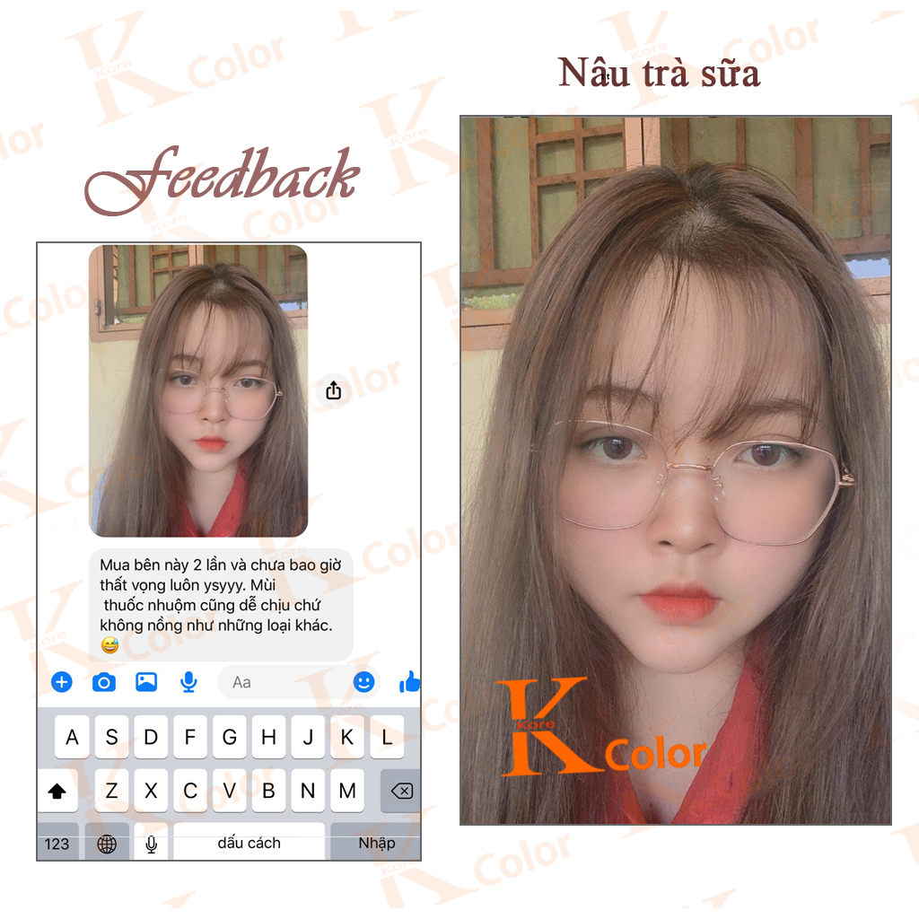 Thuốc nhuộm tóc màu Nâu Trà Sữa kcolor