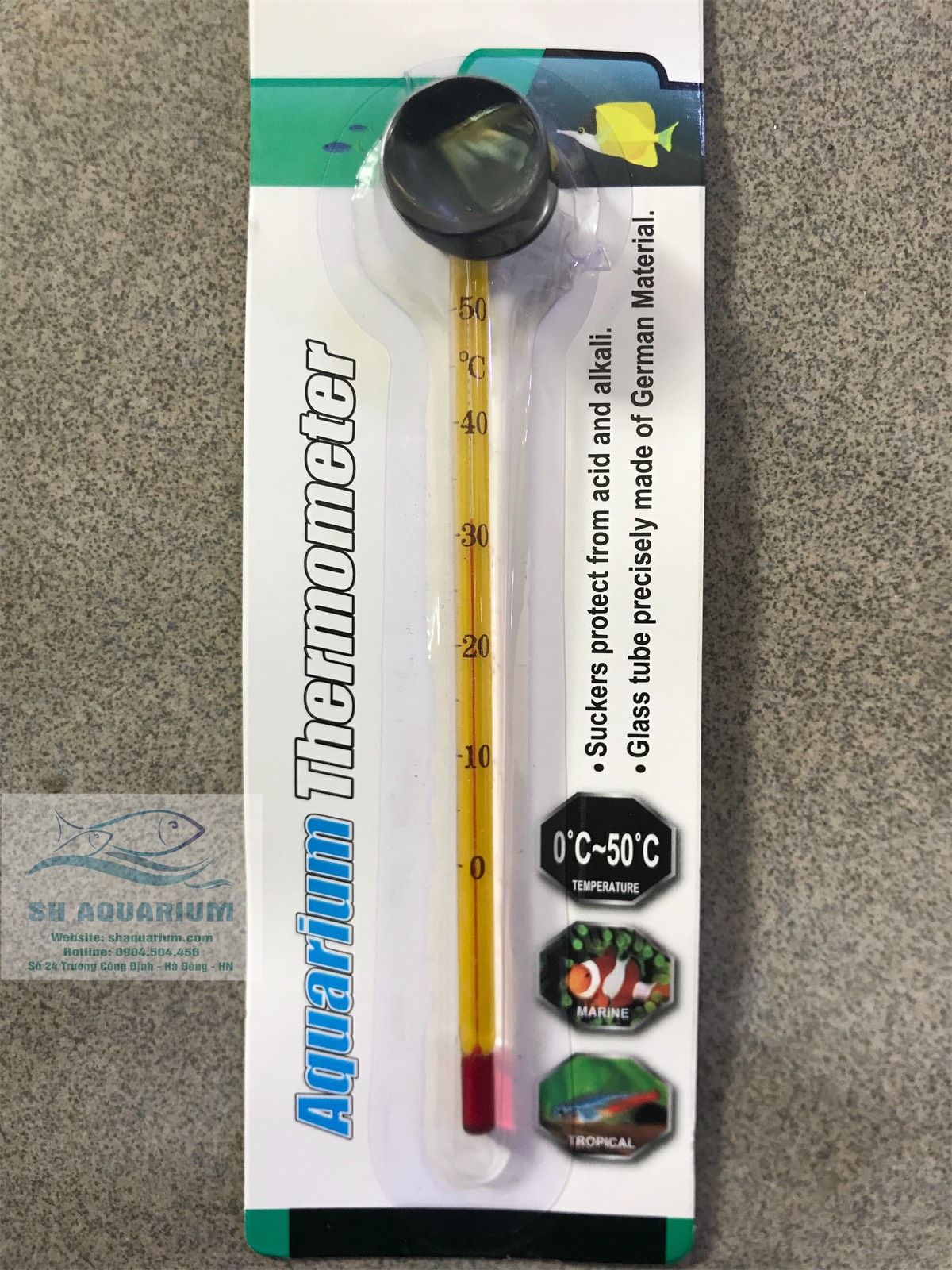[HOÀN TIỀN 10%]Nhiệt kế thủy ngân (đo nhiệt độ nước bể cá cảnh, bể thủy sinh)