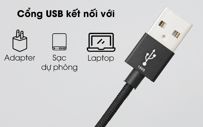 Cáp Lightning MFI 1 m Mbest DS641-WB Đen ( Like New )