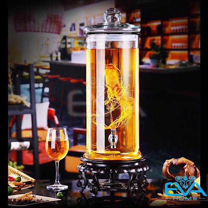 Bình Thủy Tinh Ngâm Rượu 3 Lít Cao Cấp - Hũ Thủy Tinh Trụ Trơn TT3L Nắp Kín Ngâm Sâm, Hoa Quả, Đựng Thực Phẩm