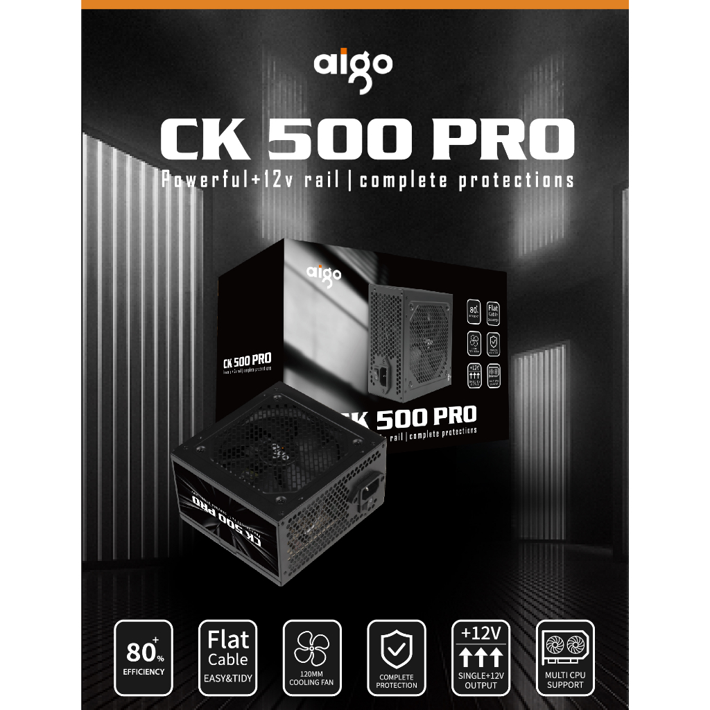 Nguồn Máy Tính AIGO CK500 PRO 500W CST (Mới, BH 36T)