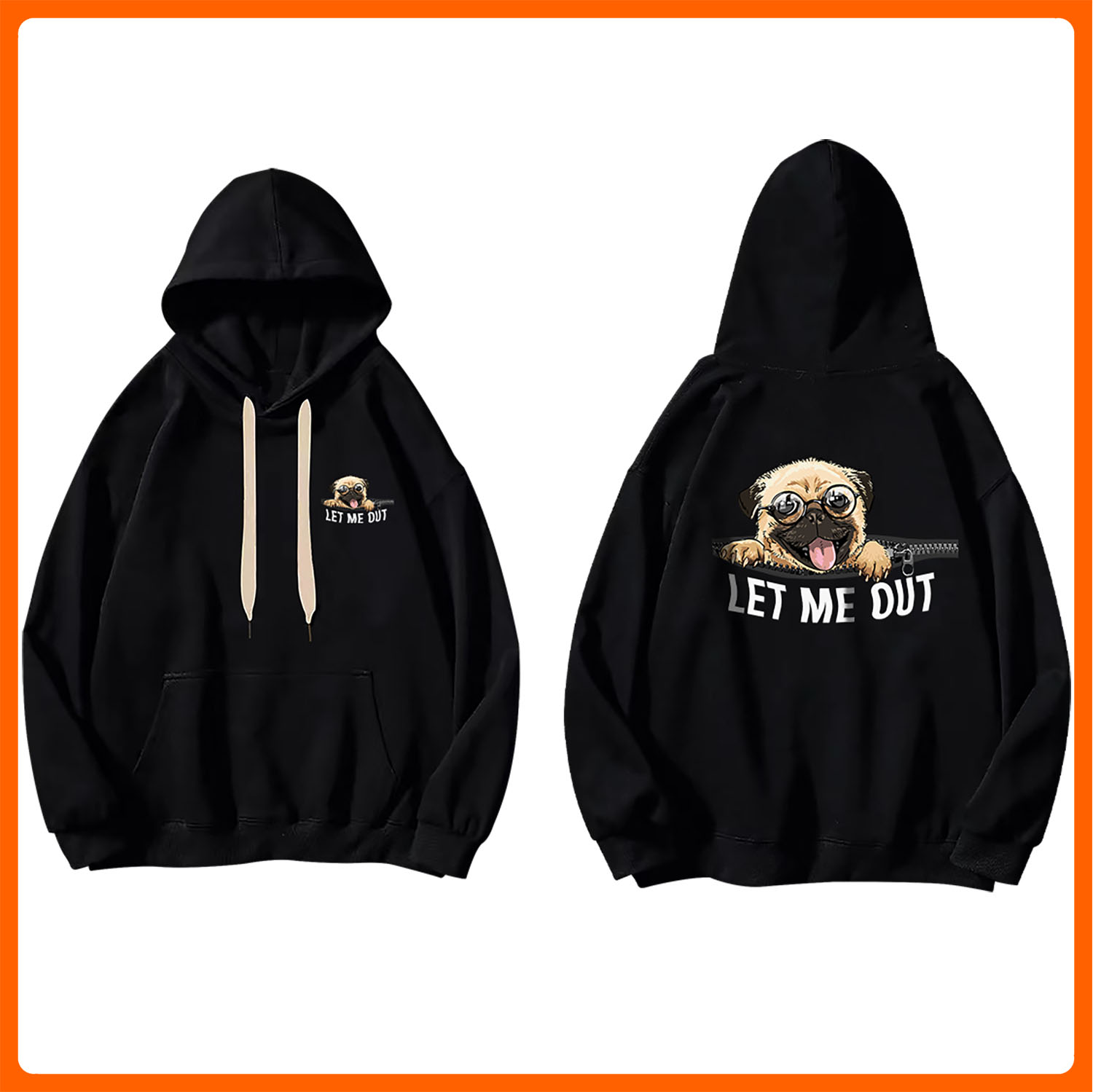 Áo hoodie unisex in chữ