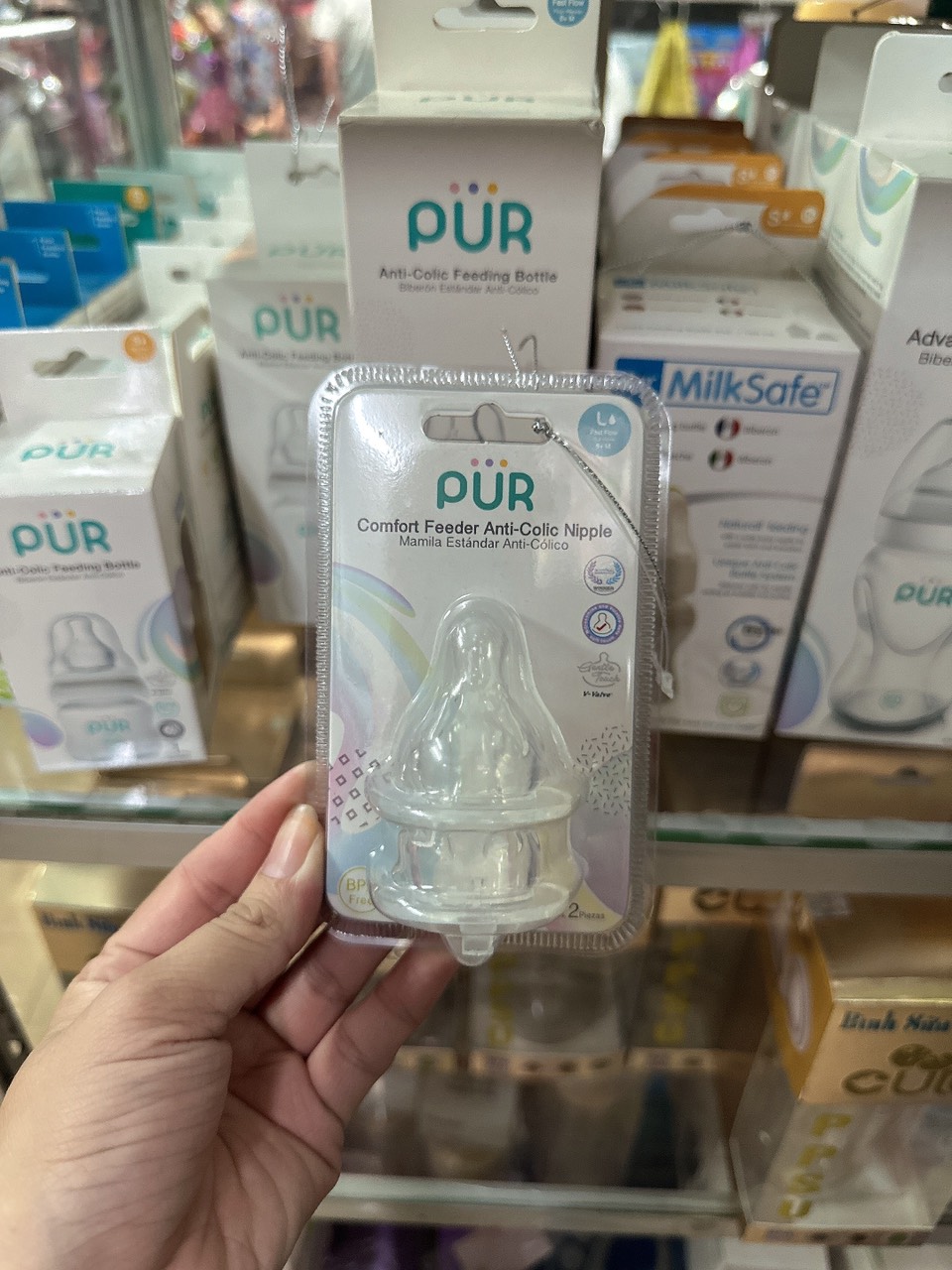 VỈ 2 NÚM TI PROFLO CHO BÌNH CỔ NHỎ PUR COMFOR S,M,L