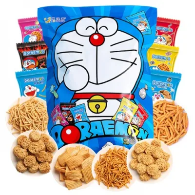 Snack bim bim Doraemon khổng lồ - 36 gói nhỏ mix vị siêu ngon - Đồ Ăn Vặt Nội Địa Trung - Sỉ Bánh DORAEMON