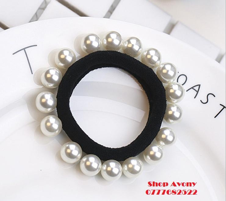 [HCM]Cột tóc đính ngọc trai style Hàn Quốc