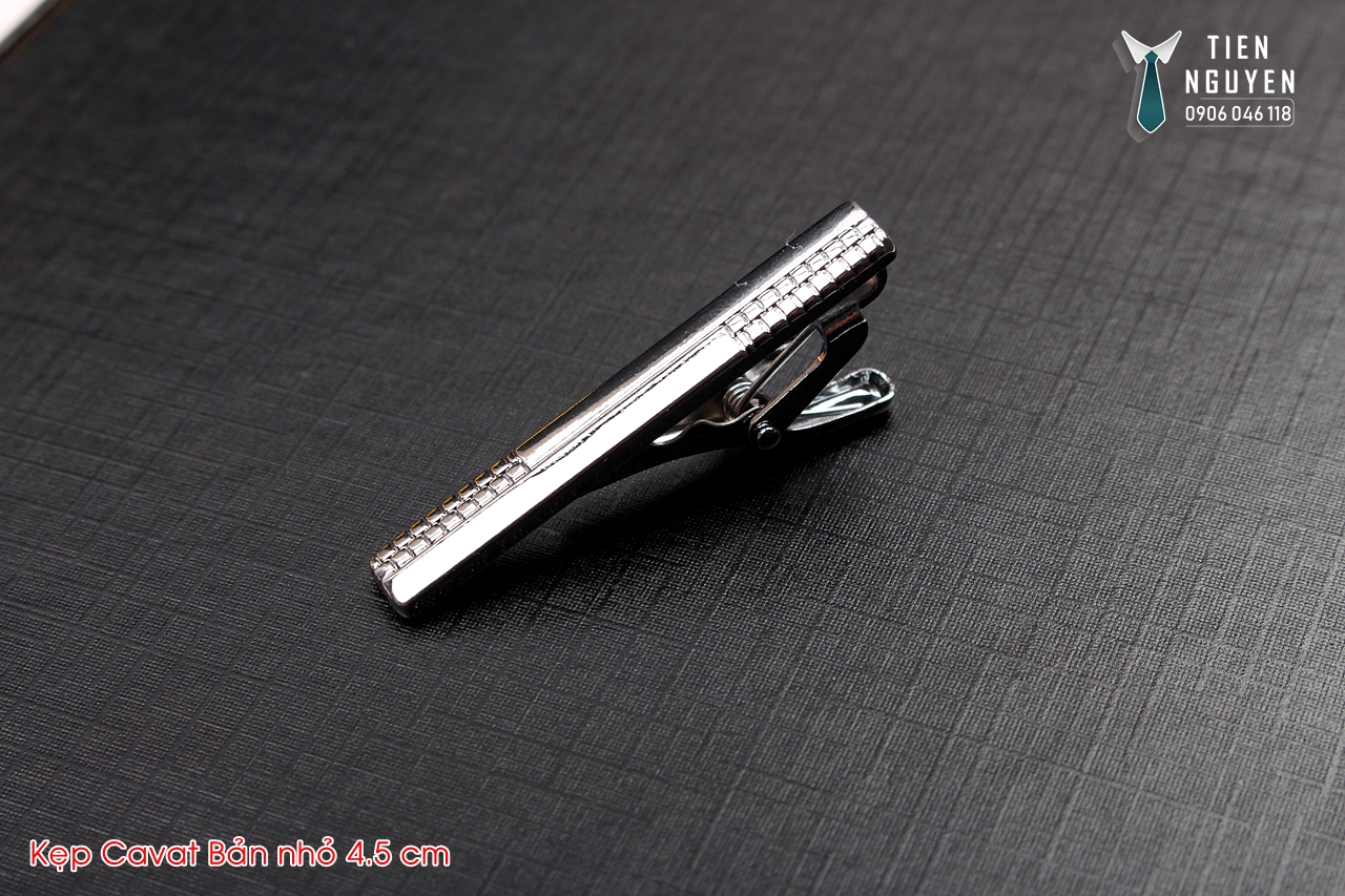 Kẹp Cà Vạt Nam Bản Nhỏ 4cm Cao Cấp, Kẹp Cavat Bản Nhỏ Màu bạc Họa Tiết Đủ Mẫu - Tien Nguyen