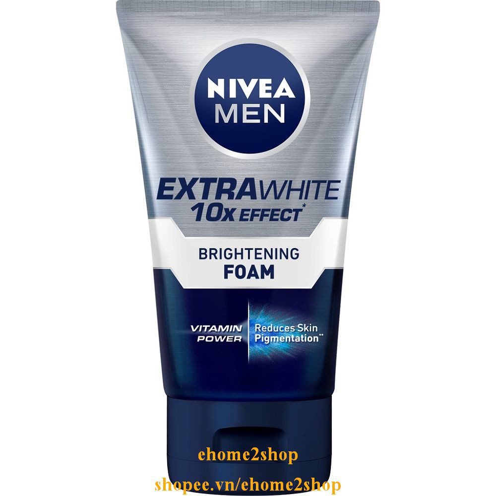 Sữa rửa mặt 100g Nivea sáng da Men Extra White 10x Effect