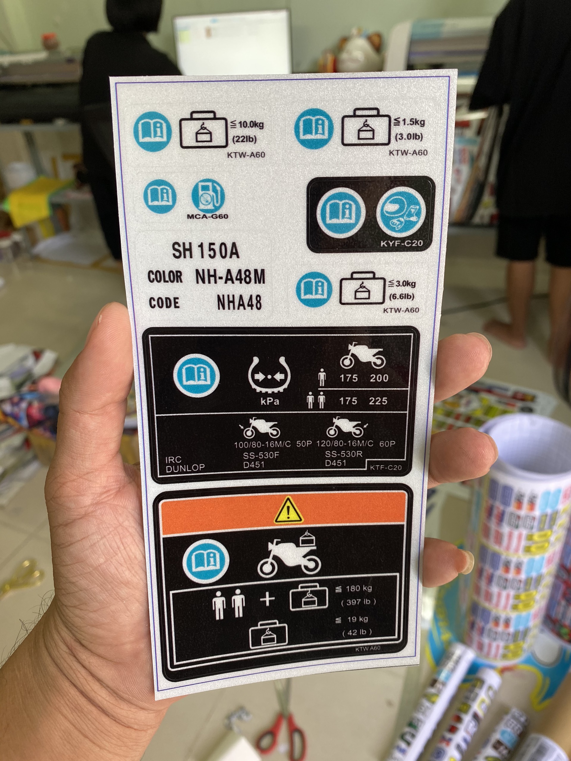 TEM THÔNG SỐ SH Ý PHẢN QUANG SIÊU ĐẸP