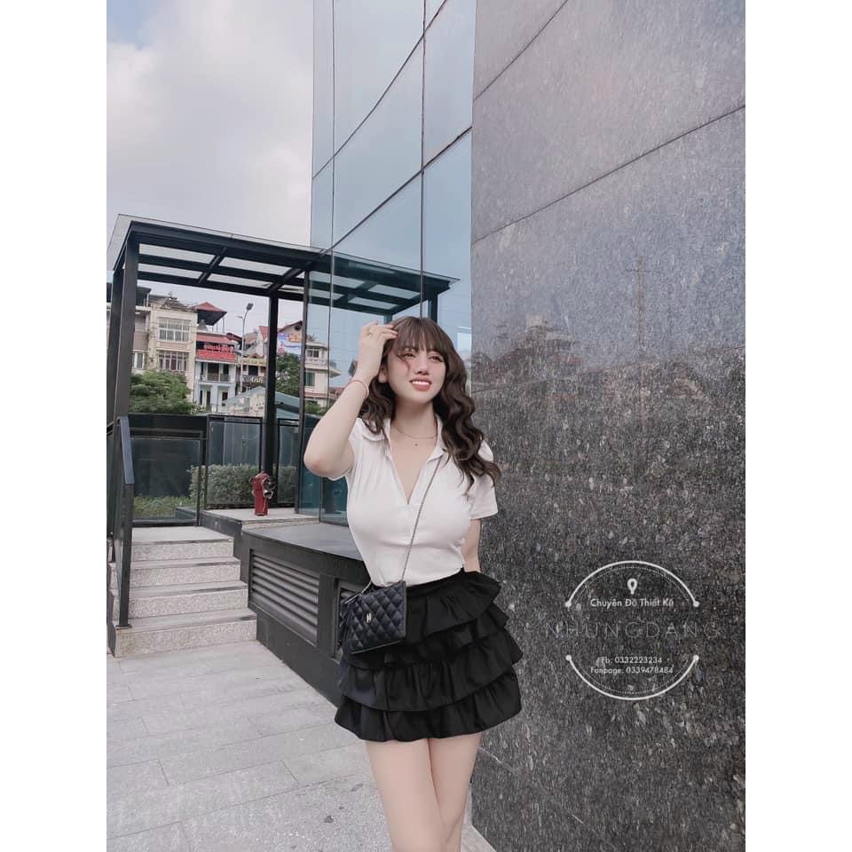 Áo croptop cổ bẻ hót frend