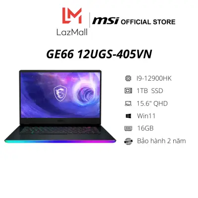 Laptop MSI GE66 RAIDER 12UGS-405VN (i9-12900HK Gen 12th | 32GB DDR5 | SSD 1TB PCIe | VGA RTX 3070Ti 8GB | 15.6 QHD 2K IPS 240Hz | Win11|Titanium Blue) - Hàng Chính Hãng - Bảo hành 2 năm