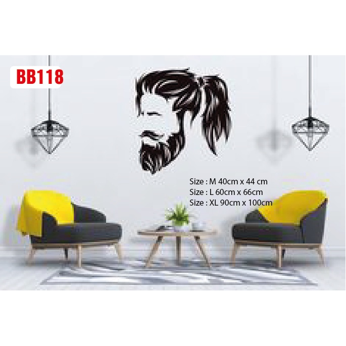 Decal dán làm đẹp cửa tiệm Barber và Salon P8