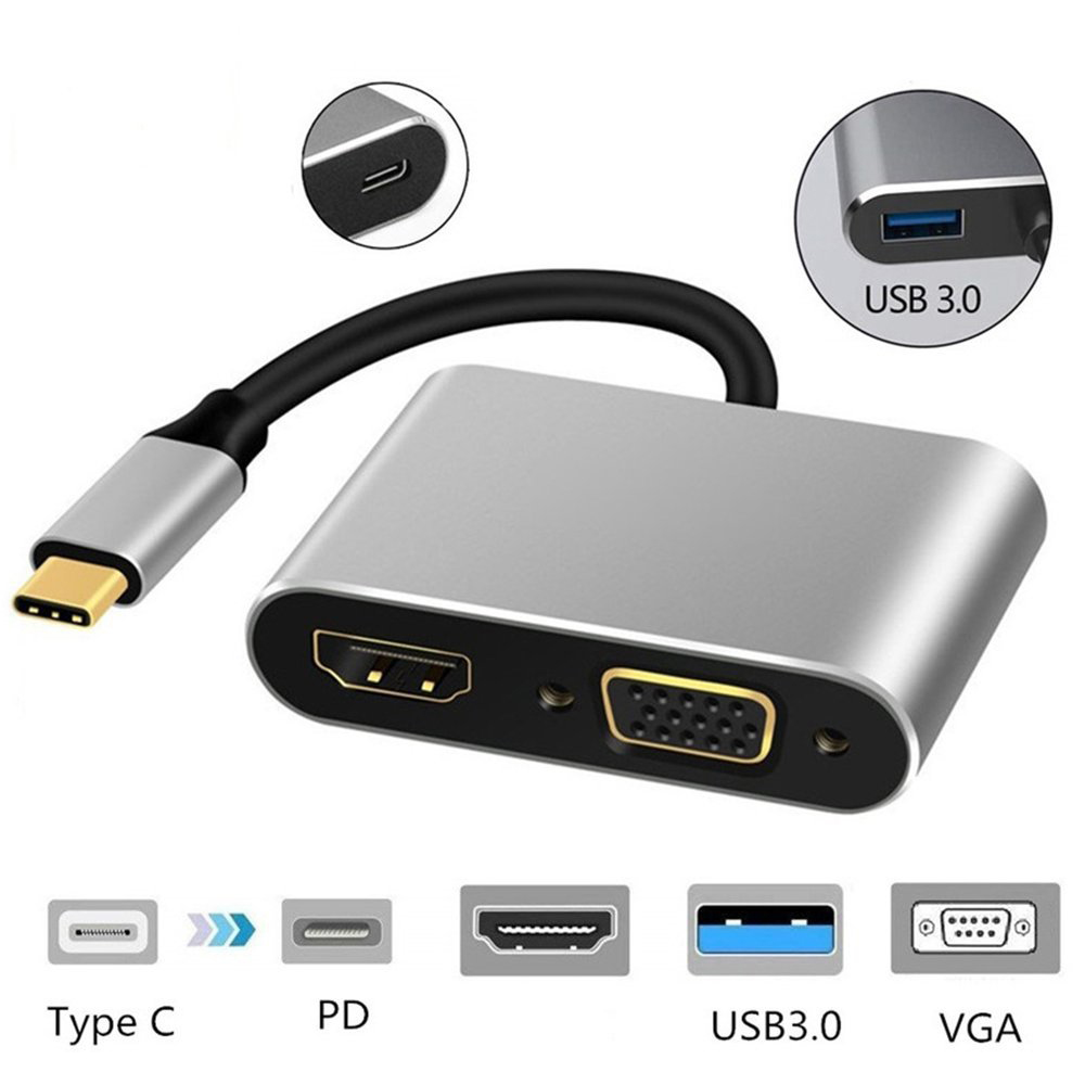 USB Type-C đến USB-C 4K HDMI, VGA USB 3.0, Trinp top, 4K HD
