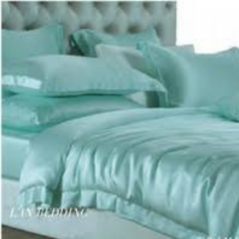 Ga - Drap Giường Lẻ Phi Lụa Màu Xanh Ngọc Lan Pham Bedding Mềm Mại, Êm Ái