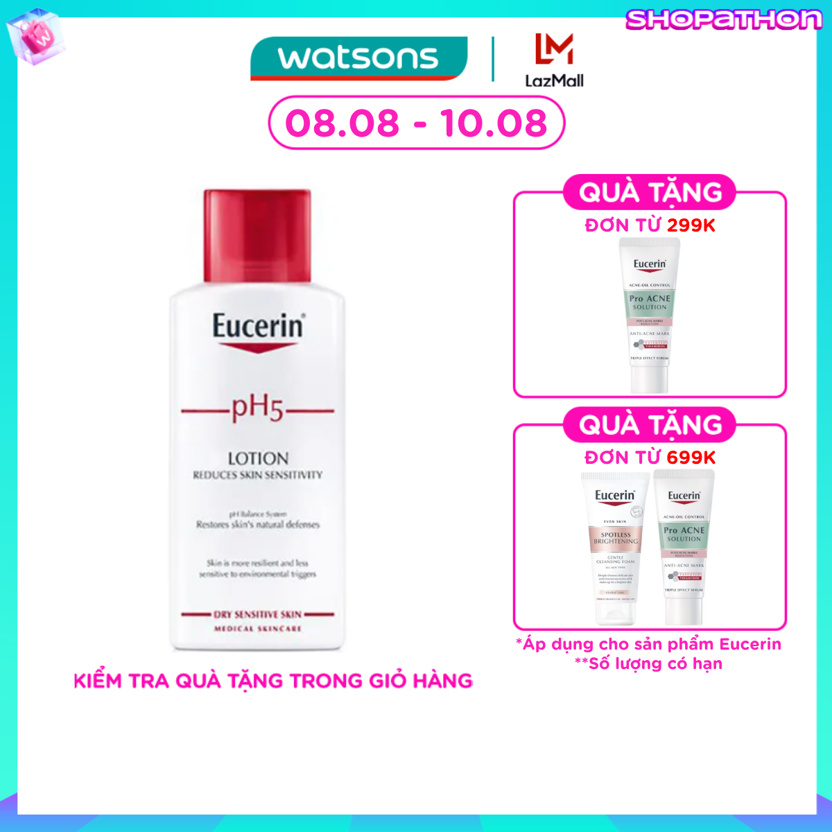 Sữa dưỡng thể Eucerin cho da nhạy cảm pH5 250ml