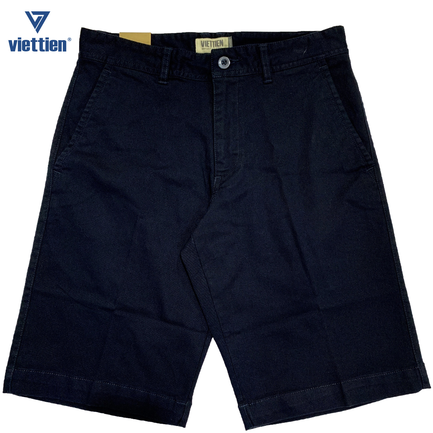 Viettien - quần short nam kaki màu xanh đen 6p8167-6p8169
