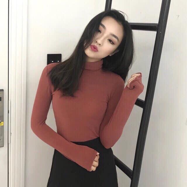 [HCM]AO THUN GÂN CỔ CAO TAY DÀI SIÊU HOT M002