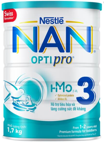 [HCM] Sữa bột Nestle Nan Optipro 3 1.7kg (1-2 tuổi) Date mới