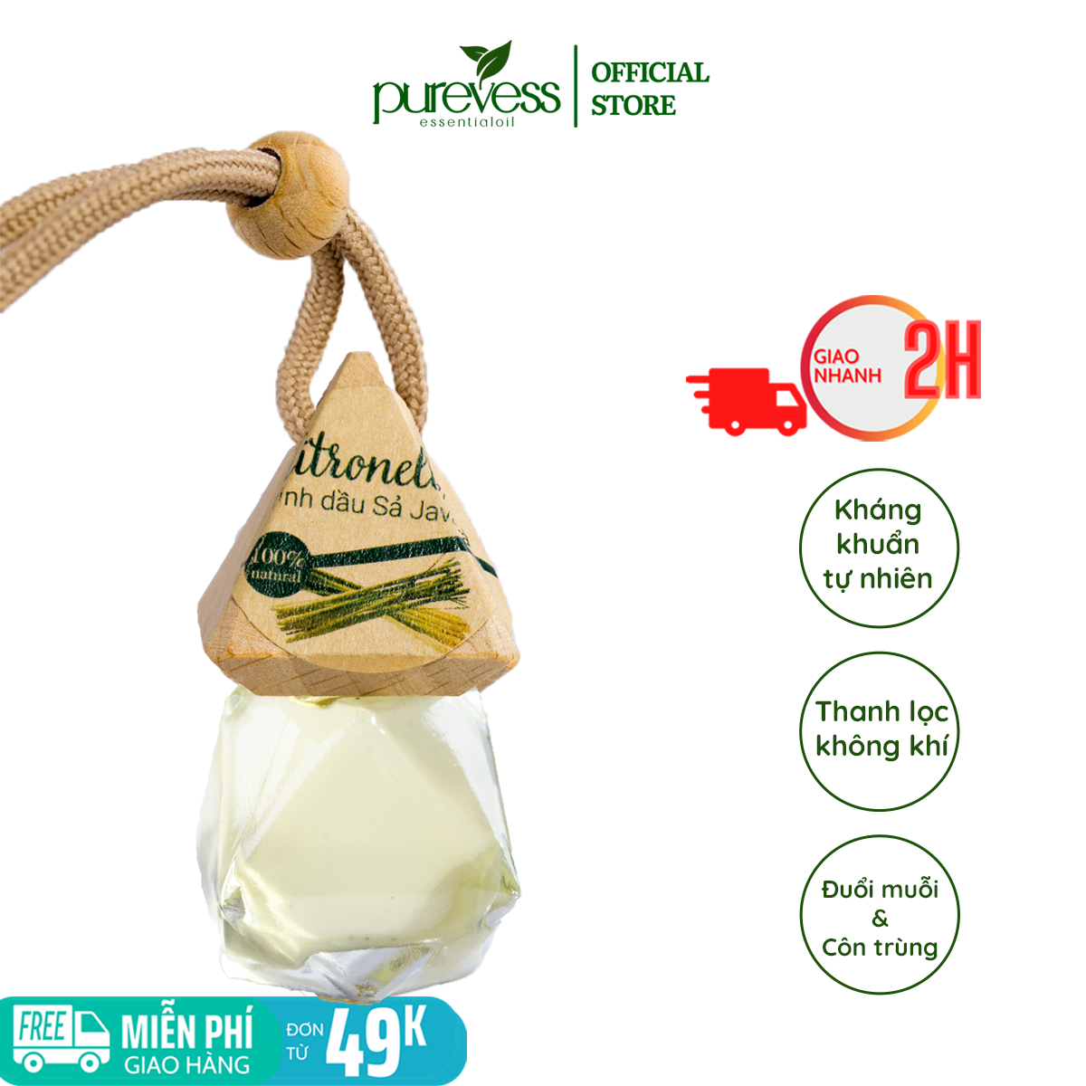 Tinh dầu Sả Java Purevess tinh dầu xông phòng tinh dầu đuổi muỗi