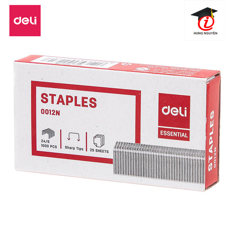 Ghim dập số 3 (24/6) (25 tờ) (0012N) (Deli)