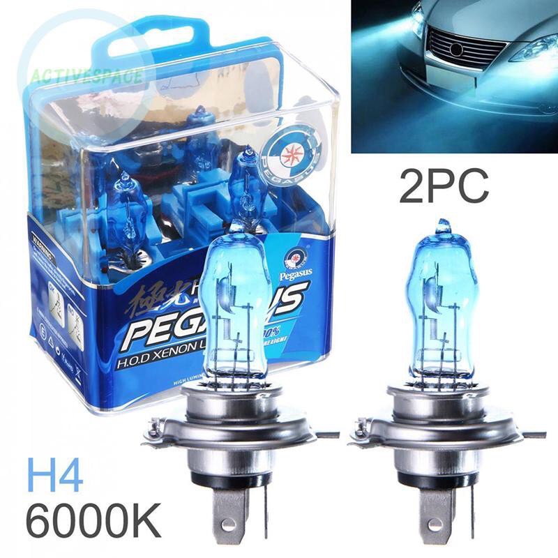 Bộ 2 bóng đèn pha ô tô xenon h4 12v 100w 6000k hod màu trắng siêu sáng chiếu xa mạnh mẽ