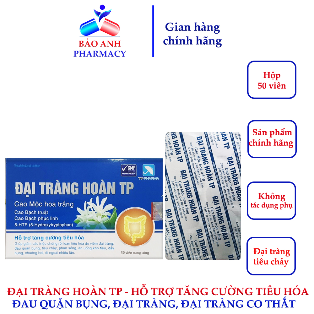 Đại tràng hoàn TP – Hỗ trợ viêm đại tràng: đau quặn bụng, tiêu chảy, đầy bụng, chướng hơi, rối loạn tiêu hóa – Hộp 50 viên