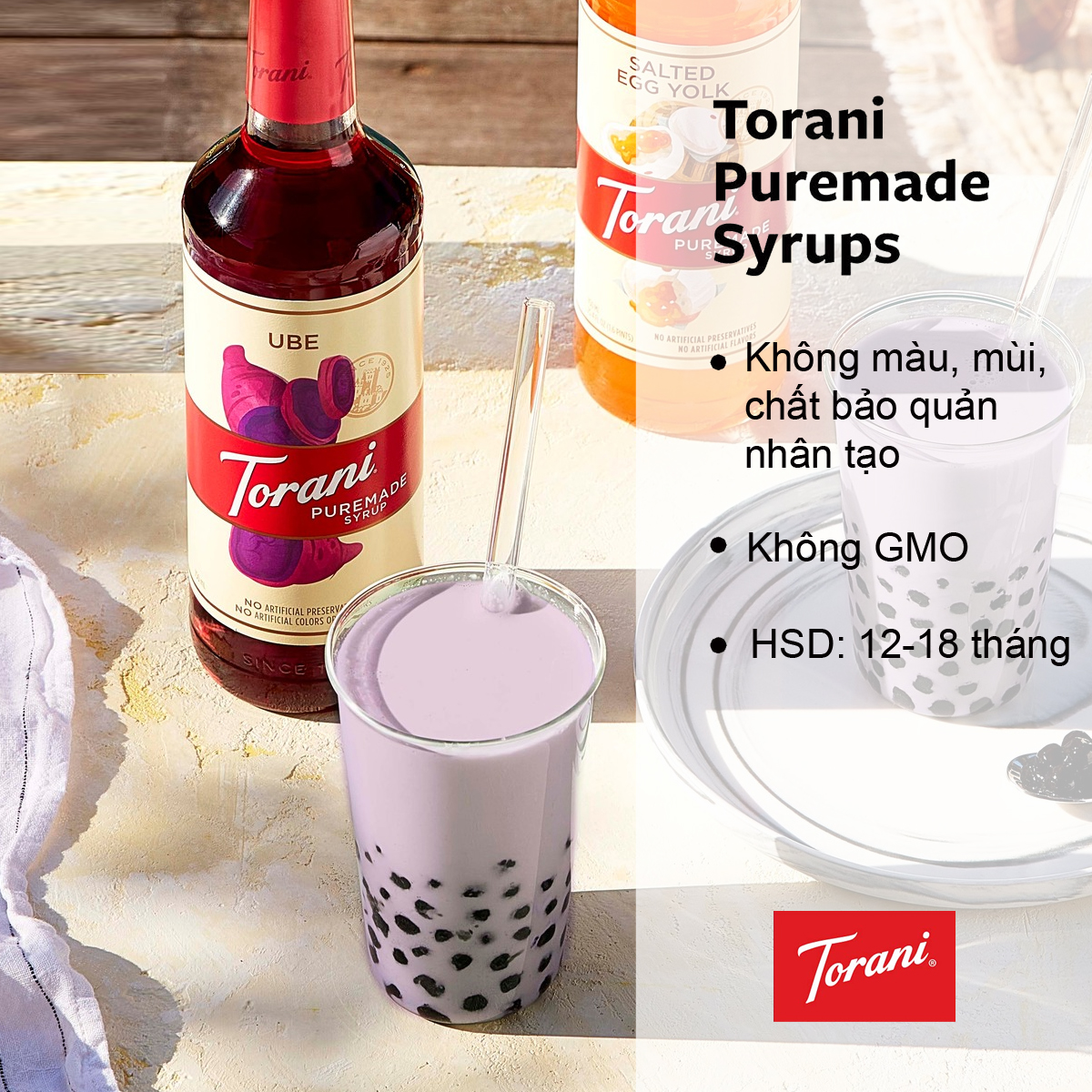 Torani Puremade Siro Pha Chế Khoai Lang Tím Ube Syrup 750ml Mỹ