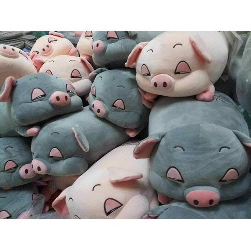 Bộ chăn gối hình heo đáng yêu
