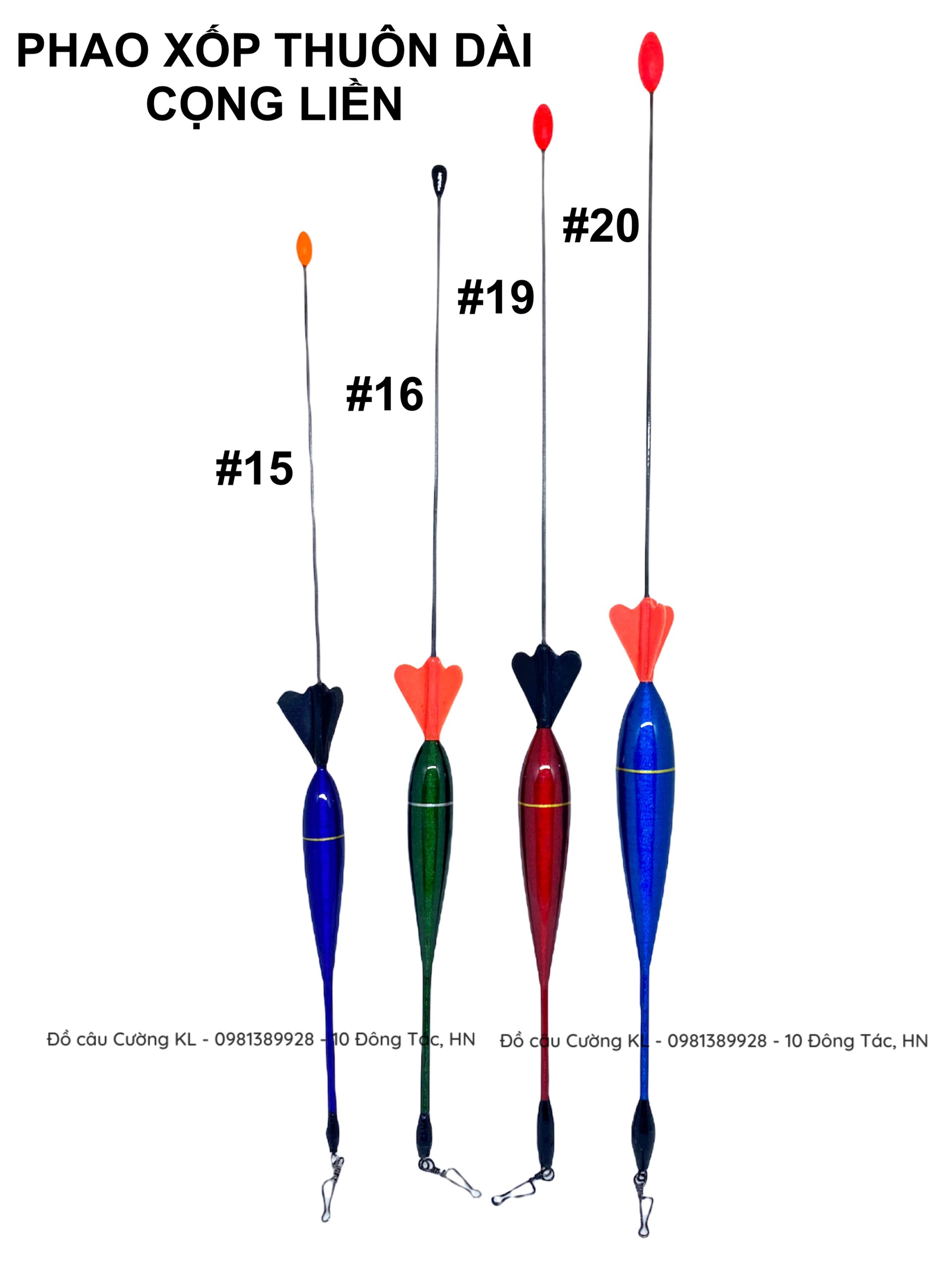 [Ảnh thật] Phao câu cá thuôn dài cọng liền cánh nhựa