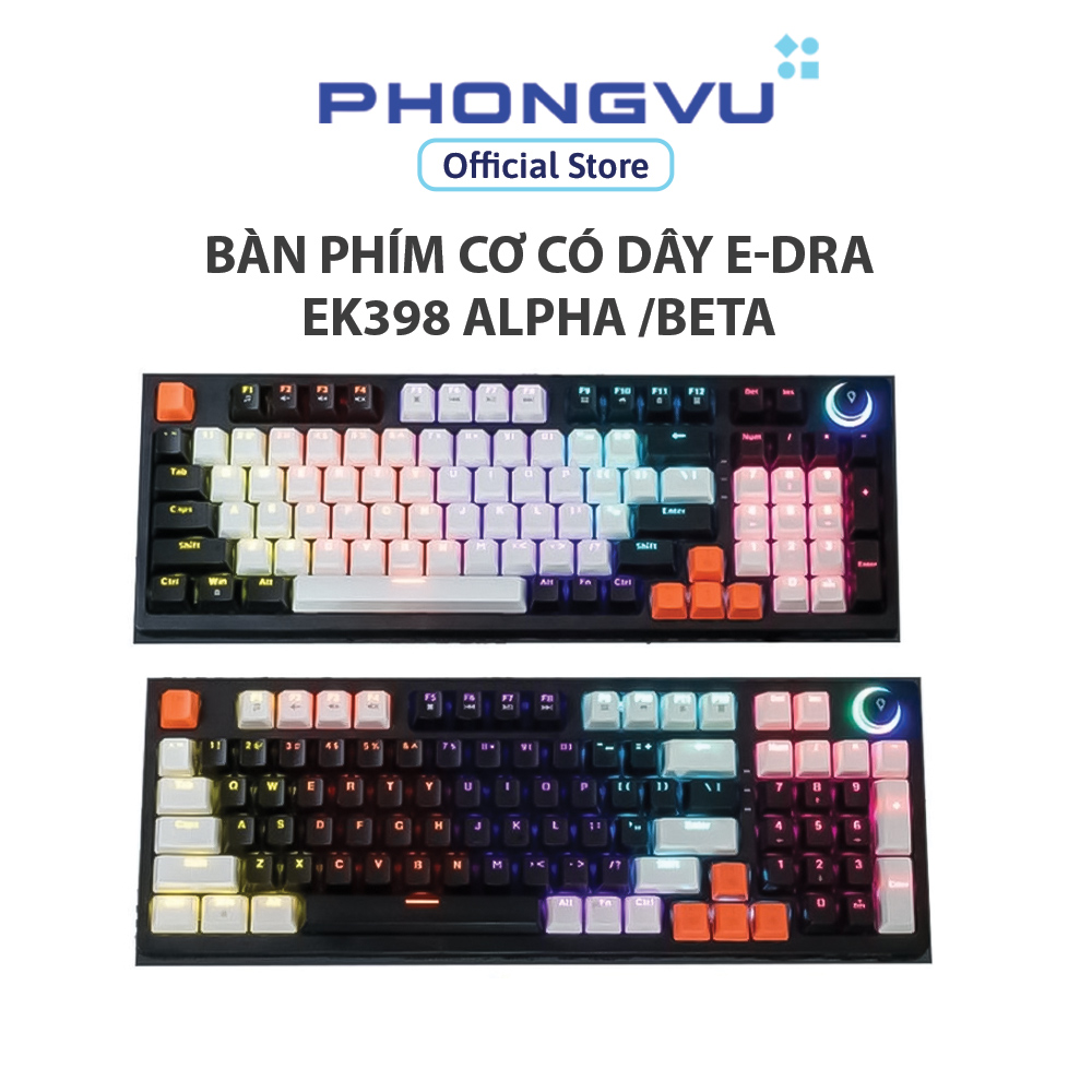 Bàn phím cơ có dây E-DRA EK398 Alpha - Bảo hành 24 tháng