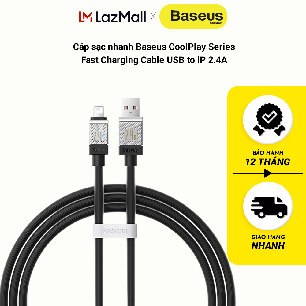 Cáp sạc nhanh Baseus CoolPlay Series Fast Charging Cable USB to iP 2.4A