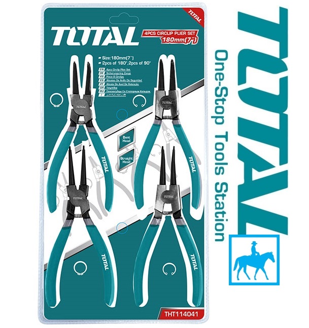 Bộ 4 kìm mở phe 7inch 180mm Circlip Plier Set Ingco HCCPS01180