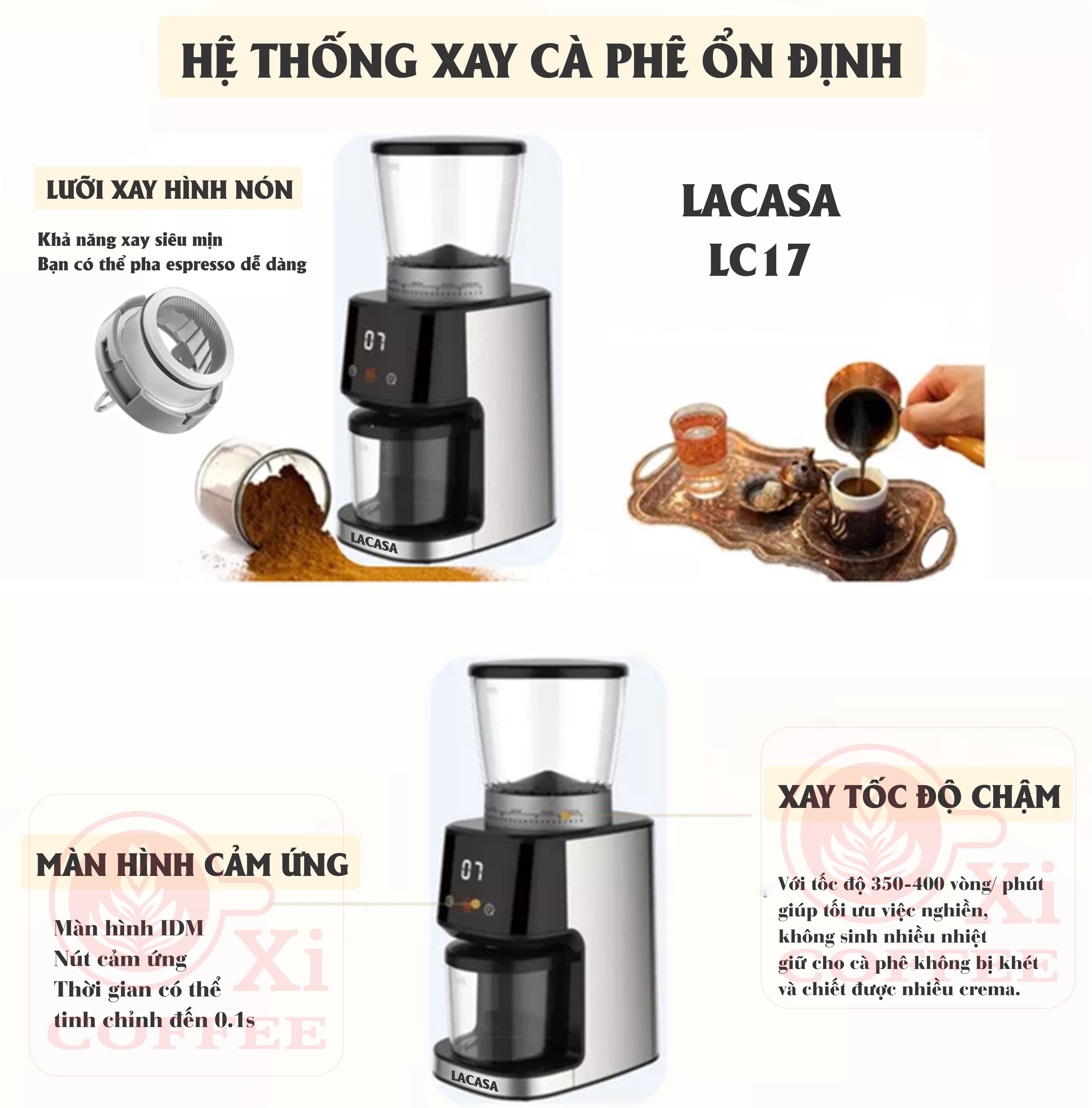 Máy xay cà phê espresso Lacasa LC18