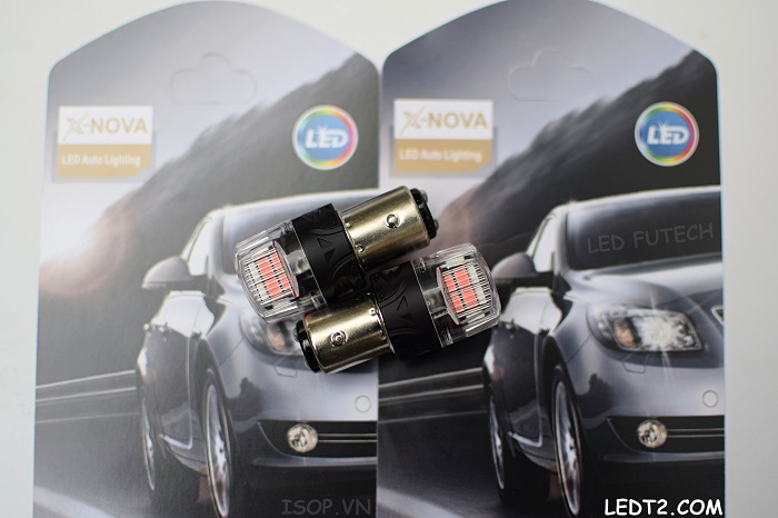 [LEDT2 ISOP] Đèn hậu (phanh, stop) LED X - Nova chân S25 P21/5 [Bảo hành 1 năm]