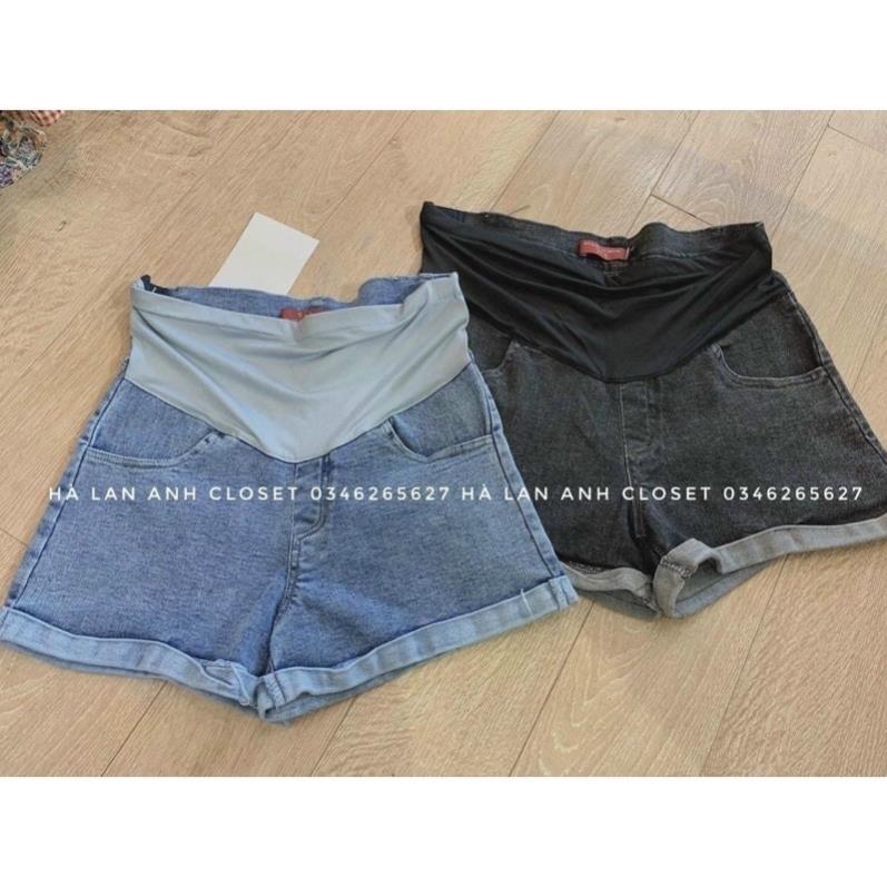 Quần bầu short jean, quần sooc bầu cực dễ mix đồ( hàng có sẵn giao ngay)