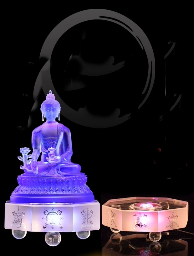 ĐẾ ĐÈN LED PHA LÊ ĐỔI MÀU LÀM SÁNG TƯỢNG PHẬT, TRANG TRÍ PHONG THỦY