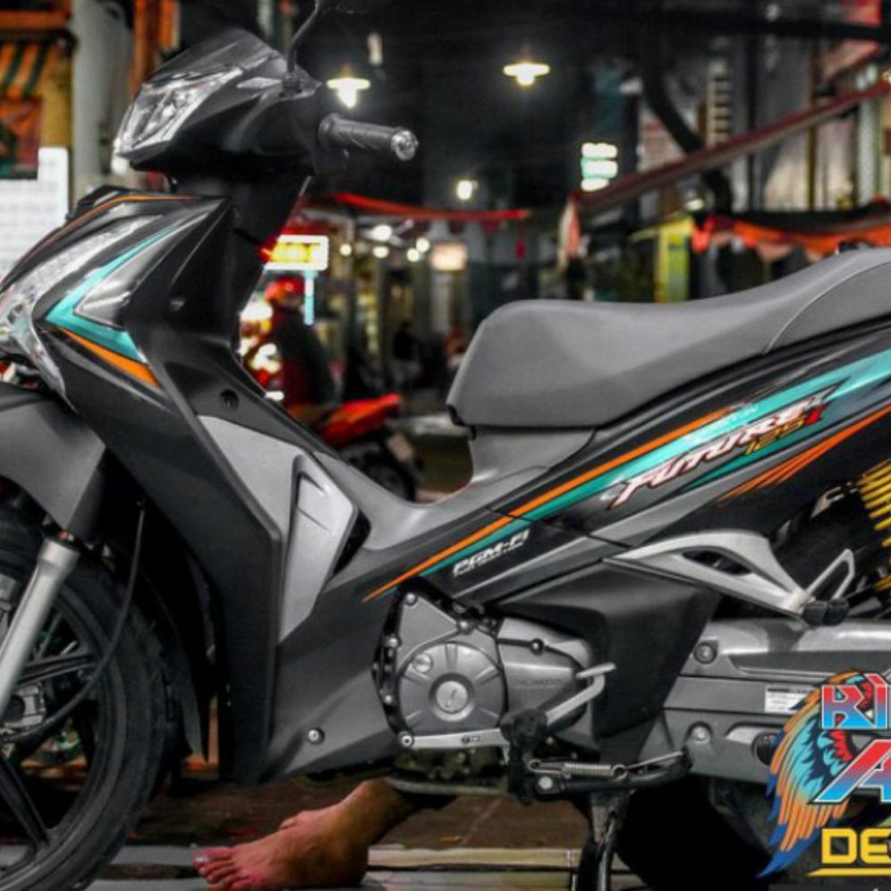 [HCM]Tem xe future125i- wave125i  tem rời dán xe đen xe xám đen.
