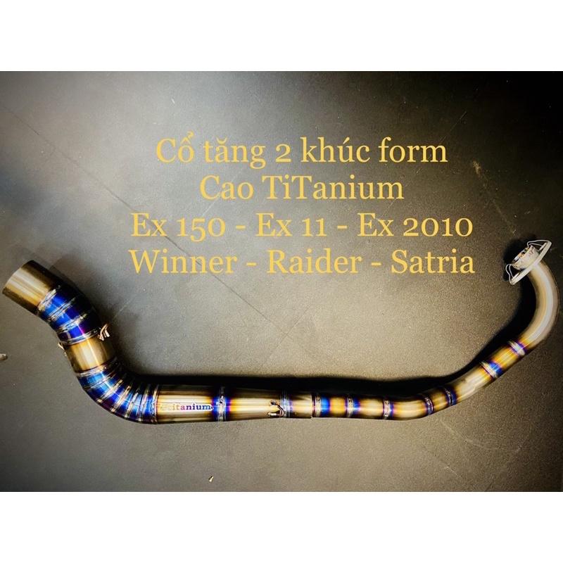 Cổ pô titan 2 khúc sử dụng lon tăng cho winner sonic satria raider exciter 135 150 vario click