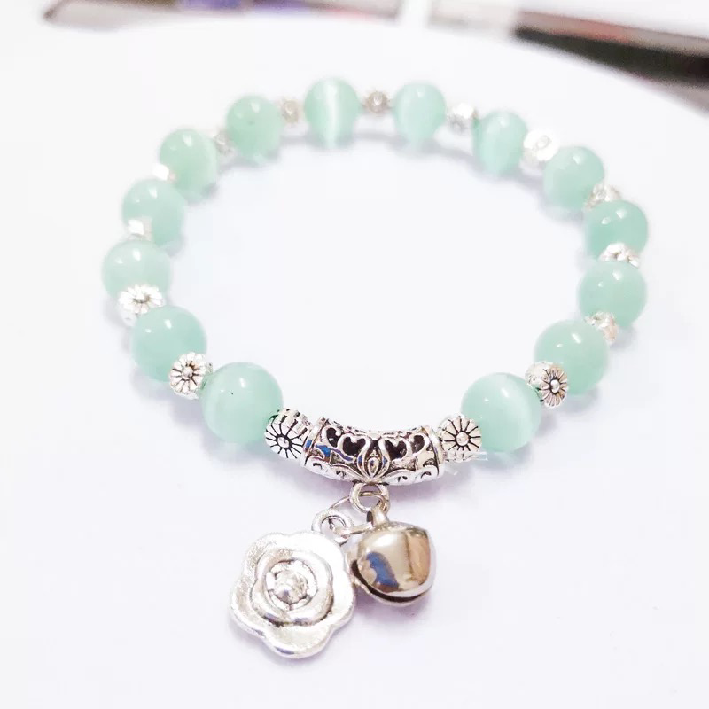 Vòng Charm Vòng Đeo Tay Phong Thủy Đá Mắt Mèo Xinh Xắn - kireicos