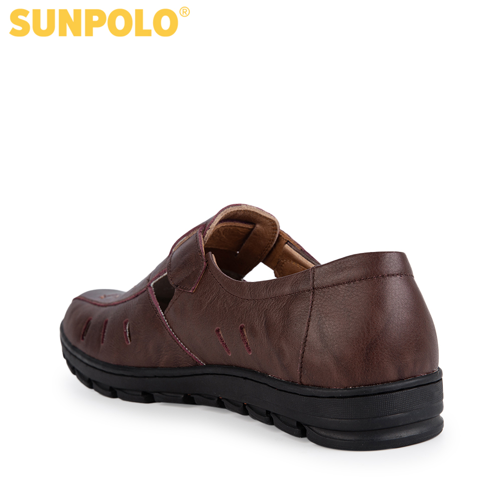 Giày Rọ Nam Da Bò Cao Cấp SUNPOLO STA682 (Nâu)