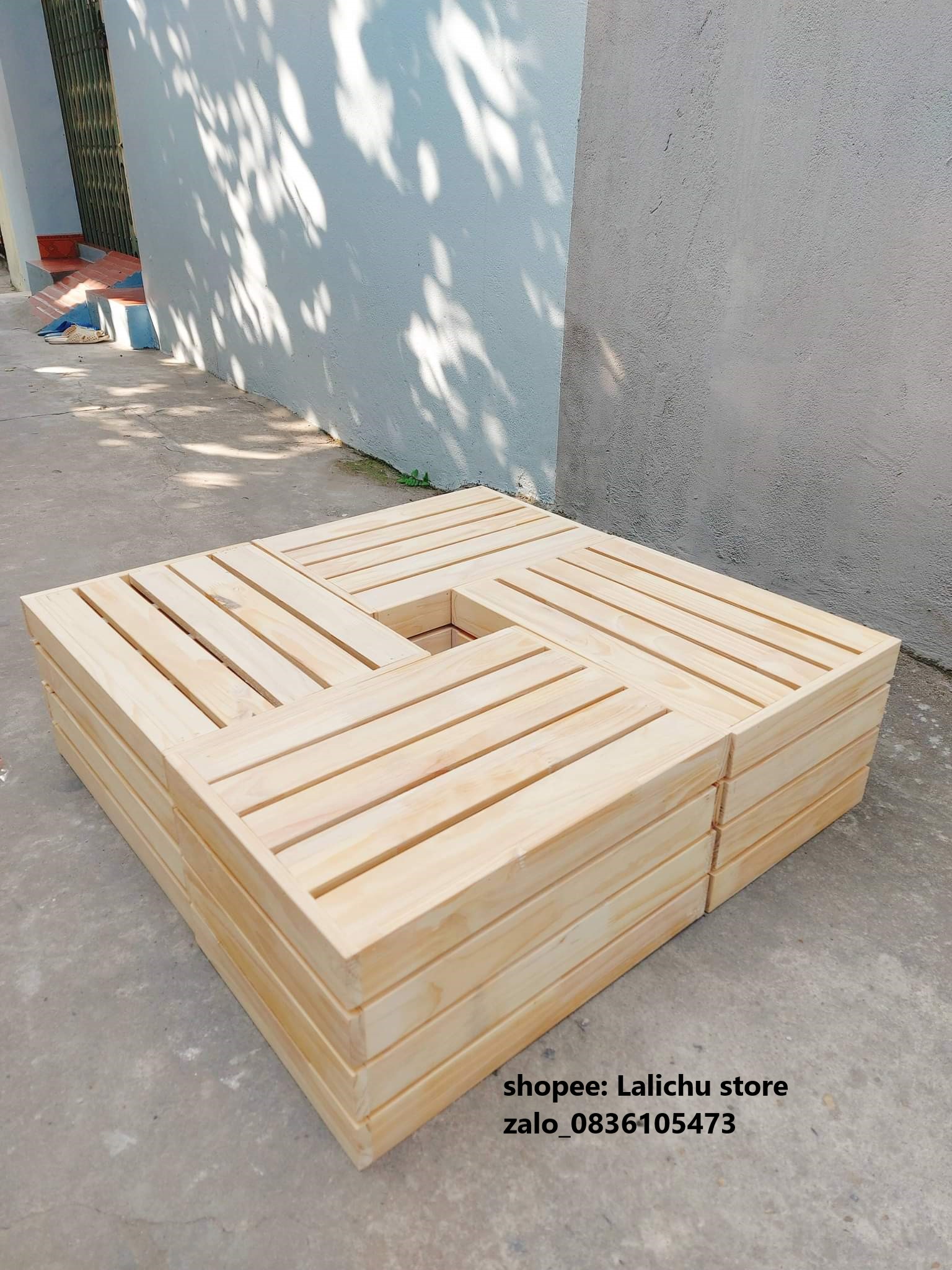 Thùng gỗ pallet, kệ gỗ pallet decor