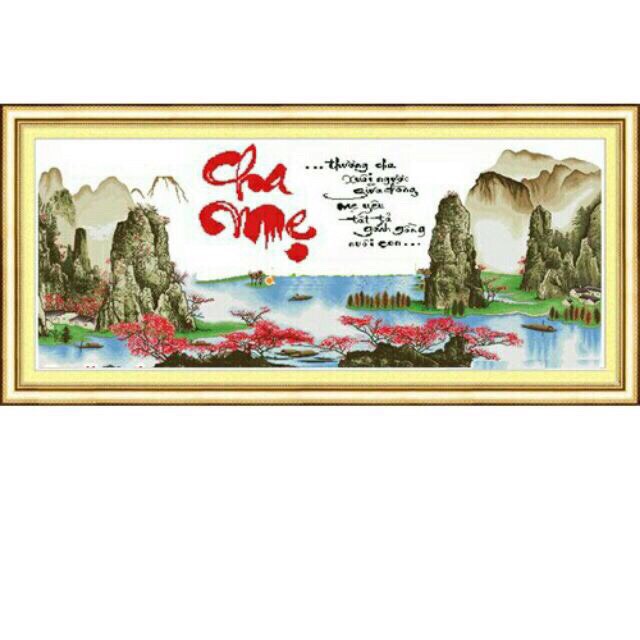 [HCM]Tranh Thêu Chữ Thập CHA MẸ 222810 CHƯA THÊU