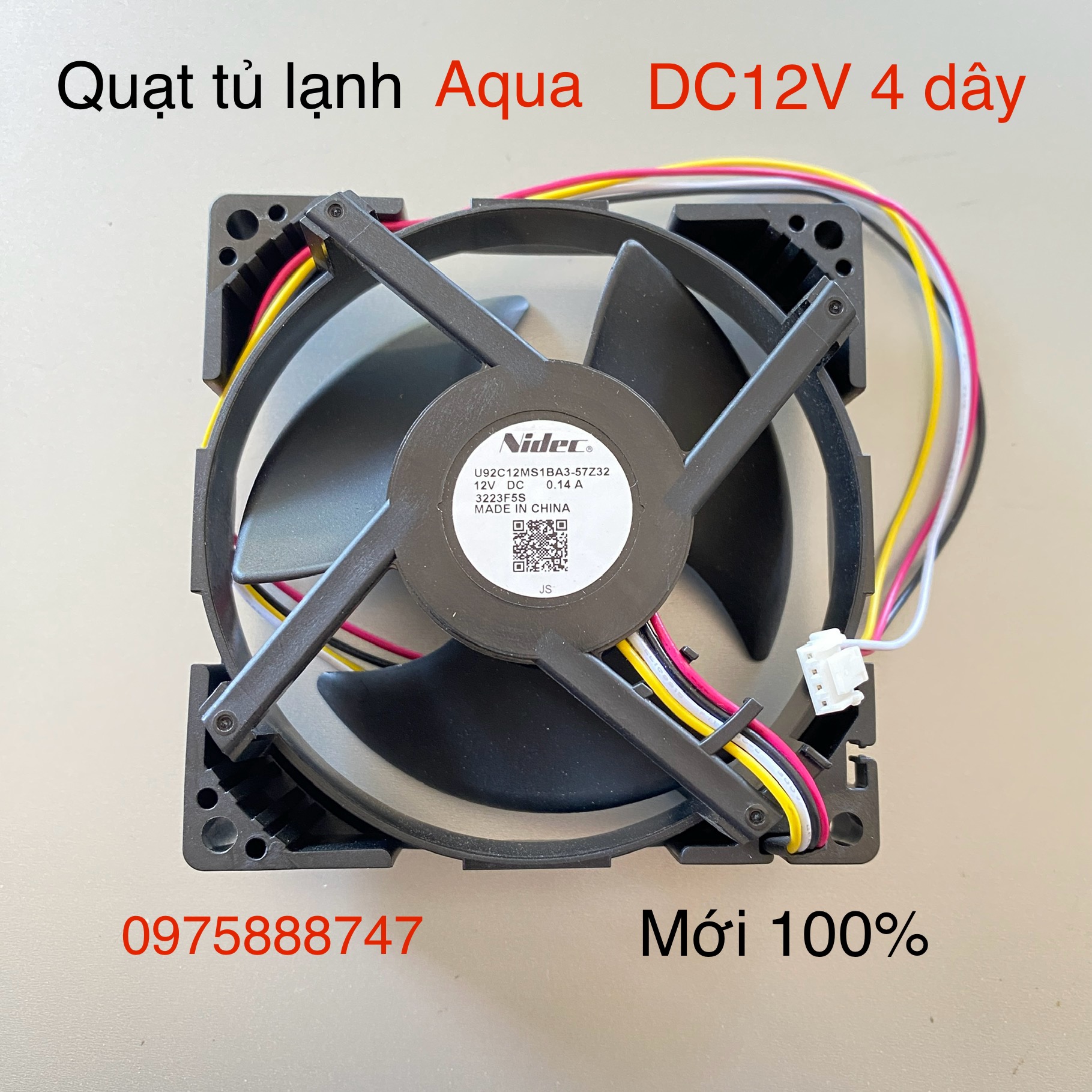 Quạt tủ lạnh AQUA - 220V- 240V / 9*9CM ( MỚI 100% )