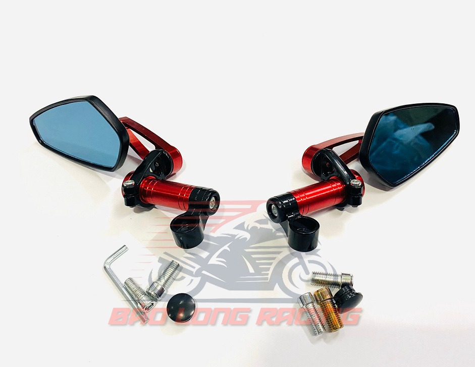 Cặp kính chiếu hậu lá nhỏ gắn chân gương các loại xe máy,Sirius,Winner,Exciter,Wave.....(màu Đỏ)