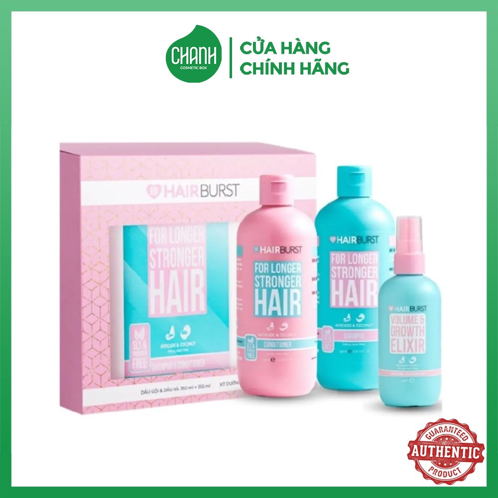 Combo Hairburst Kích Thích Mọc Tóc (Set Dầu Gội 350ml & Dầu Xả 350ml + Xịt Dưỡng Tóc 125ml)