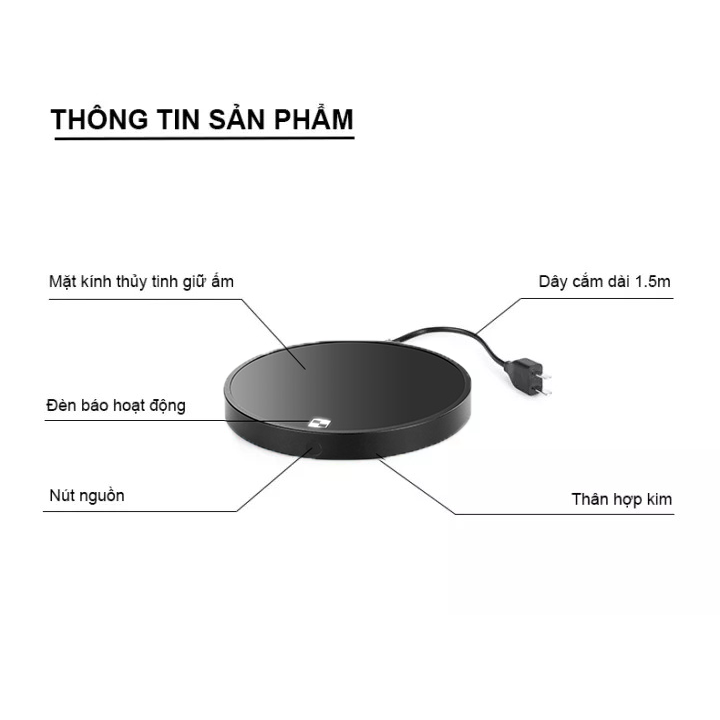 Bếp hâm nóng trà, cà phê Sama BW02A màu đen