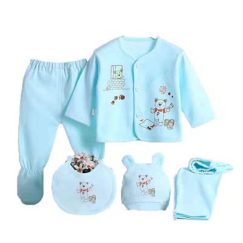 Sét 5 chi tiết bộ sơ sinh xuất nhật cao cấp