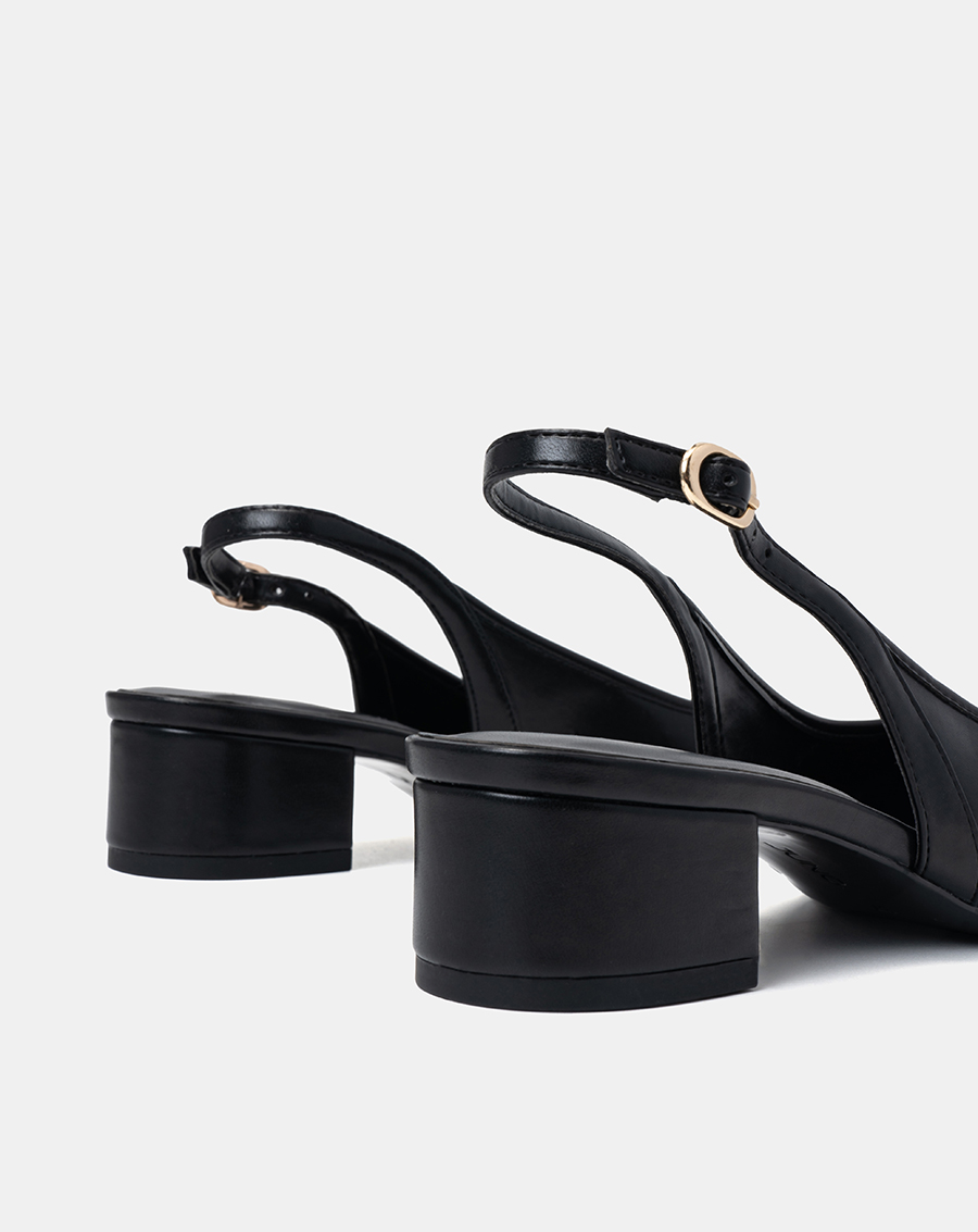 Giày Búp Bê Nữ 3cm Thời Trang JUNO Slingback Gót Vuông BB03099