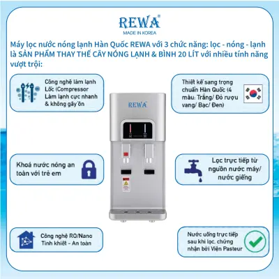 Máy lọc nước nóng lạnh để bàn REWA RW-NA-218.SILVER